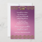 このウェディングに私のフラワーガールになってくれる?ジュエル フラワーのウェディング 招待状 (裏面)