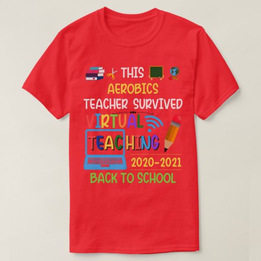 このエアロビクス生き延び先生バリ教えー20 Tシャツ (デザイン正面)