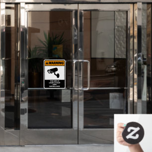 このエリアは24時間監視中 ショップ ウィンドウサイン