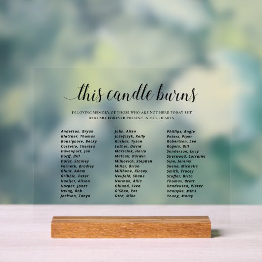 このエレガントキャンドルバーンズ教室懇親会記念碑 アクリルサイン (ニュートラル)