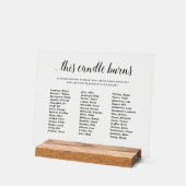 このエレガントキャンドルバーンズ教室懇親会記念碑 アクリルサイン (傾斜)