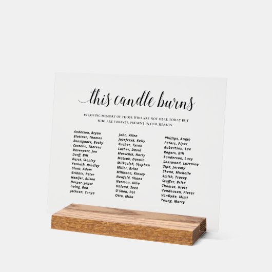 このエレガントキャンドルバーンズ教室懇親会記念碑 アクリルサイン (傾斜)