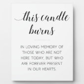 このエレガントロウソクは愛情のこもった記憶の看板に燃える フォトプラーク (正面)