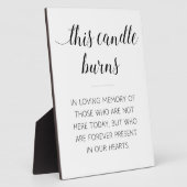 このエレガントロウソクは愛情のこもった記憶の看板に燃える フォトプラーク (側面)