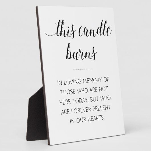 このエレガントロウソクは愛情のこもった記憶の看板に燃える フォトプラーク (側面)