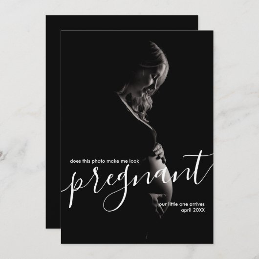このエレガント写真は私を妊娠しているように見せてくれるか 案内状 (正面/裏面)