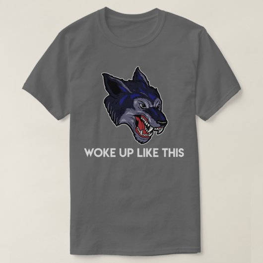 このオオカミのように目が怒覚めた Tシャツ (デザイン正面)