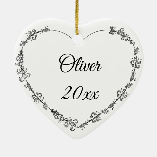 このオーナメントに犬の写真を追加 セラミックオーナメント (裏面)