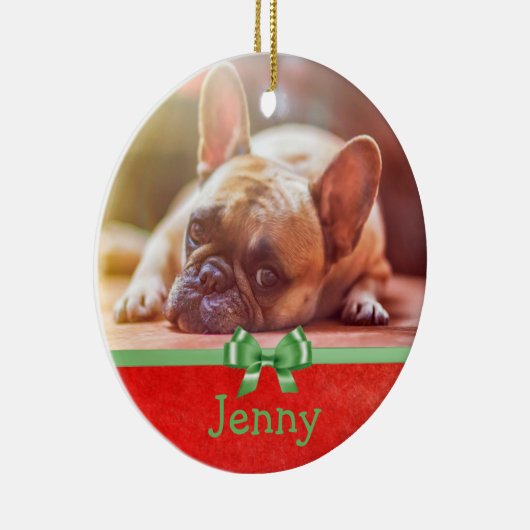 このオーナメントをペットの写真でカスタマイズ セラミックオーナメント (右)
