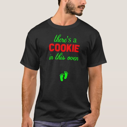 このオーブンクリスマス妊娠の発表にクッキー Tシャツ (正面)
