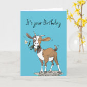 このオールドヤギは誕生日人おもしろい動物が大好き カード (黄色い花)