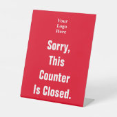 このカウンターはClosed Business Logo Redでごめんなさい 台座サイン (正面)