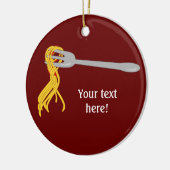 このカスタマイズスパゲティパスタグラフィック セラミックオーナメント (左)