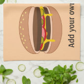 このカスタマイズハンバーググラフィック キッチンタオル (折り畳み)