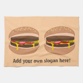 このカスタマイズハンバーググラフィック キッチンタオル (横)