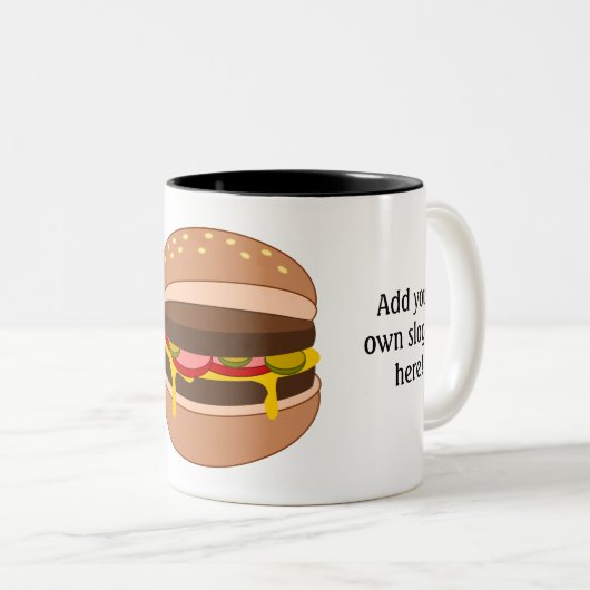 このカスタマイズハンバーググラフィック ツートーンマグカップ (正面右)