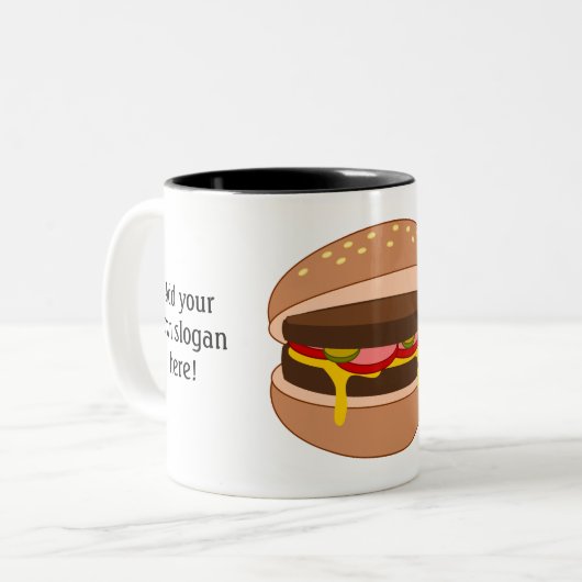 このカスタマイズハンバーググラフィック ツートーンマグカップ (正面左)