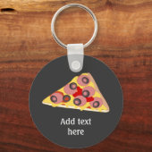 このカスタマイズピザスライスのグラフィック キーホルダー (正面)