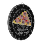 このカスタマイズピザスライスのグラフィック ダーツボード (正面左)