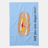 このカスタマイズホットドッグのグラフィック キッチンタオル (縦)