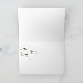 このカスタマイズマグパイ、鳥の水の色の挨拶 カード (内部)