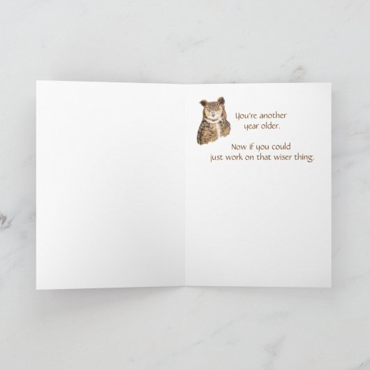 このカスタマイズ侮辱的なかわいいフクロウ誕生日カード カード (内部)