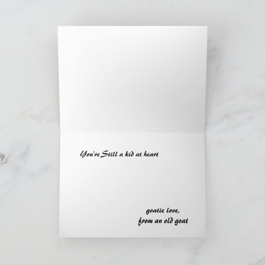 このカスタマイズ可愛いボアヤギ誕生日カード カード (内部)