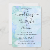 このカスタマイズ水彩背景 招待状 (正面)