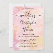 このカスタマイズ水彩背景 招待状 (正面)