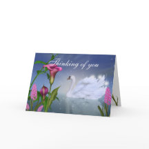 このカスタマイズ美しい白鳥グリーティングカード