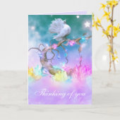 このカスタマイズ美しい鳩グリーティングカード カード (黄色い花)