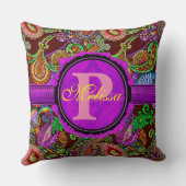 このカスタマイズ豪華なペイズリーと紫 クッション (裏面)