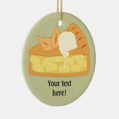 このカスタマイズApple Pie Sliceグラフィック セラミックオーナメント (右)