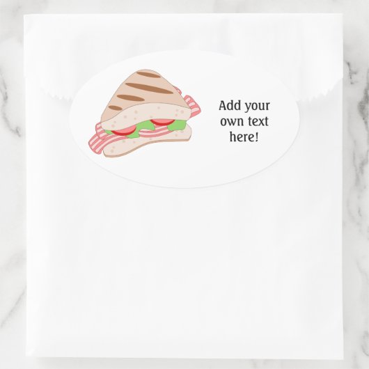 このカスタマイズBLTサンドイッチグラフィック 楕円形シール (バッグ)