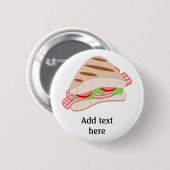 このカスタマイズBLTサンドイッチグラフィック 缶バッジ (正面&裏面)