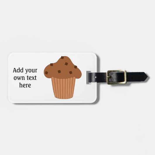 このカスタマイズChocチップマフィンのグラフィック ラゲッジタグ (正面横)