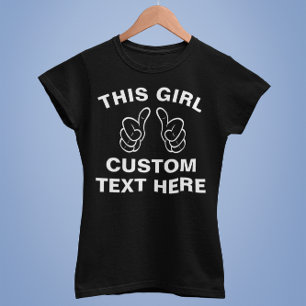 このカスタム女の子 – ここに自分の文字を追加 Tシャツ