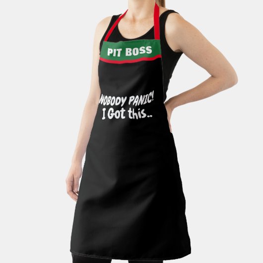 このカスタムBBQシェフにパニック得を起こおもしろいさない エプロン (インサイチュ)