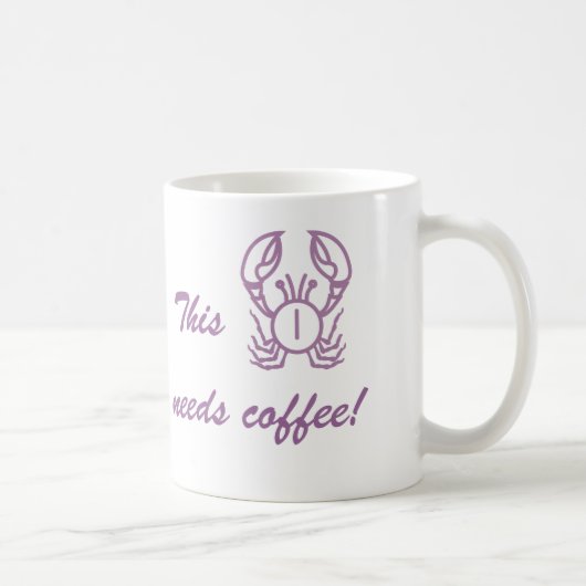 このカニは不機嫌なコーヒー感じることを必要とします コーヒーマグカップ (右)