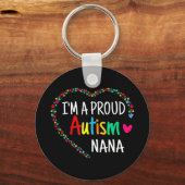 このカラフル自閉症ハートはパズル製 キーホルダー (正面)