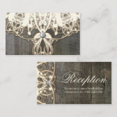 このカントリーレースとウッド素朴披露宴カード エンクロージャーカード (正面/裏面)