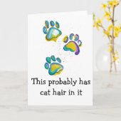 このカードには猫の毛が入っている カード (黄色い花)