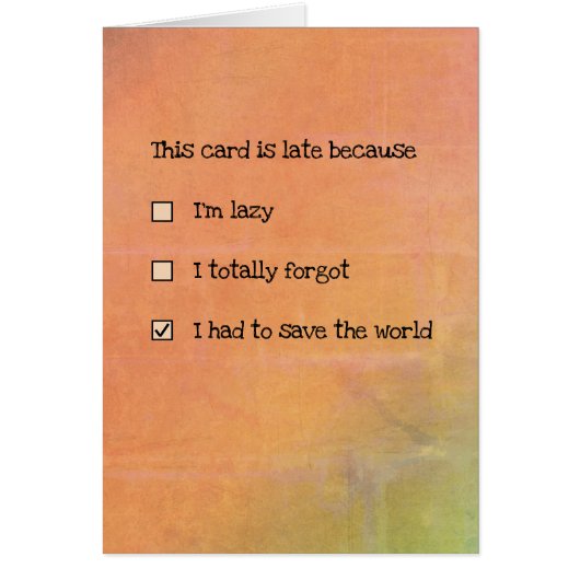 このカードは遅れている… （カスタマイズ可能） (正面)