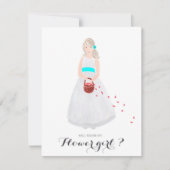 このカードを私のフラワーガールにしてくれますか 招待状 (正面)