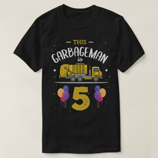 このガーバーグマンは5番目の誕生日ごみトラック5y tシャツ (デザイン正面)
