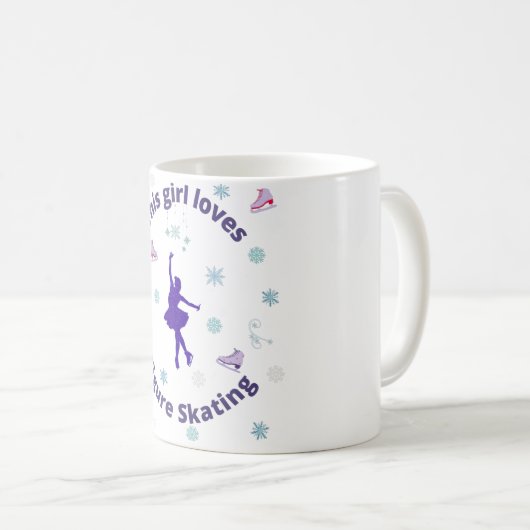 このガールラブズ姿スケートで滑る コーヒーマグカップ (正面右)