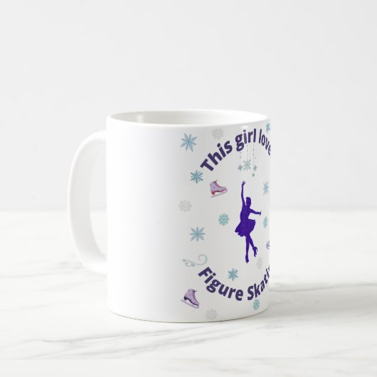 このガールラブズ姿スケートで滑る コーヒーマグカップ (正面左)
