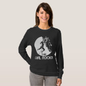 このガールロック登山大きい石カラビナークライマー Tシャツ (正面フル)