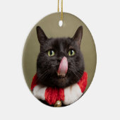 このキスおもしろい猫の舌 セラミックオーナメント (右)