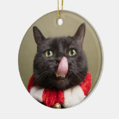 このキスおもしろい猫の舌 セラミックオーナメント (左)